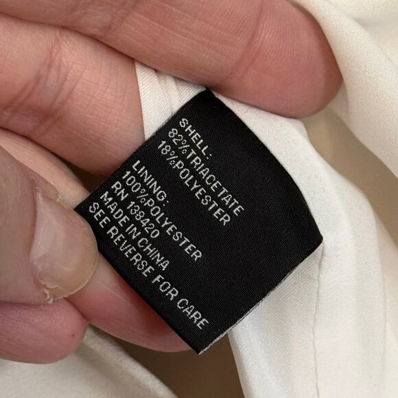 Carlisle Collection Mini Dress Womens 0 Off White Crochet Lace Long Sleeve Lined - Picture 7 of 8